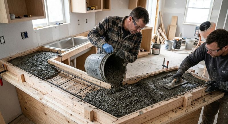 Cement Counter Installation in Marin County, CA