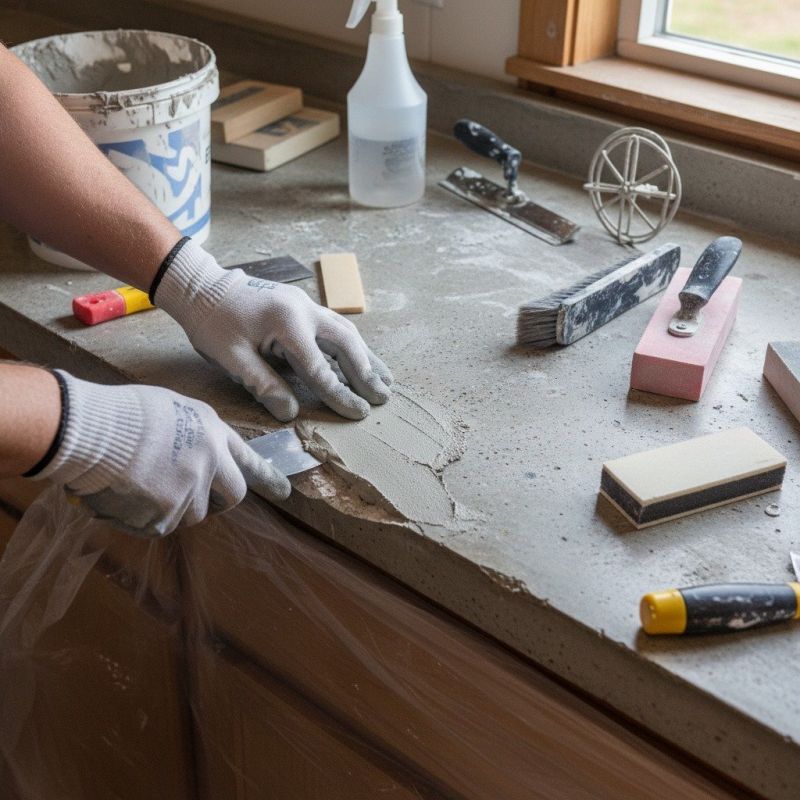 Cement Countertop Installation